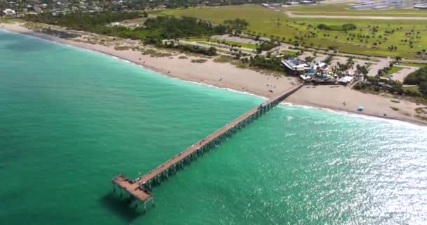 Venise Floride Les Touristes Profitent Des Vacances Sur Jetée Pêche — Video