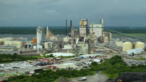 Papierfabriek Structuur Brunswick Cellulose Papierfabriek Georgia Productiebedrijf Voor Hout — Stockvideo