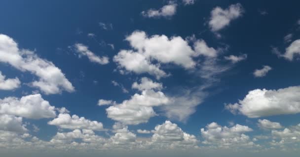 Beyaz Yaz Yağmur Bulutlarıyla Mavi Gökyüzü Renkli Yaz Manzarası — Stok video