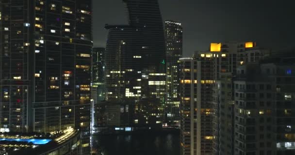 Downtown Kantoordistrict Van Miami Brickell Florida Verenigde Staten Nachts Hoge — Stockvideo