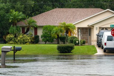 Kasırga, Florida yerleşim bölgesinde suyla çevrili posta kutusuyla doldu. Doğal afetin sonuçları..