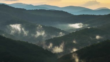 Kuzey Carolina Appalachian dağlarının güzel doğası, ABD. Yaz mevsiminde Büyük Smokey Dağları.