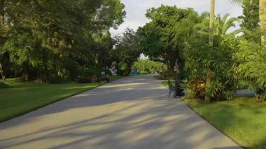 Araba, Venice, Florida 'daki Amerikan banliyösünde ikametgah bölgesinde dolanıyor.