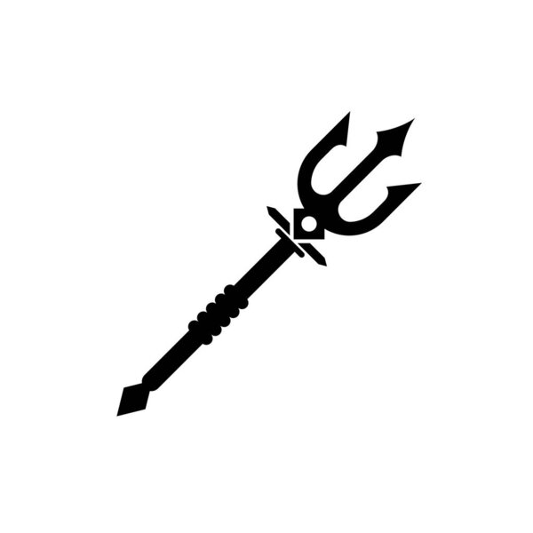 Дизайн логотипа векторной иллюстрации трезубца