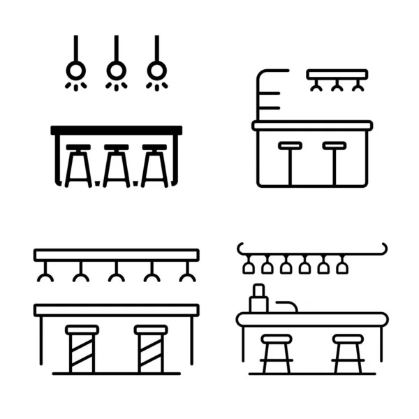 bar tezgahı simgesi vektör illüstrasyon logosu tasarımı