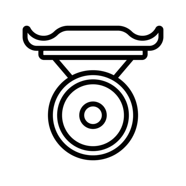 Gongs Simge Vektör Illüstrasyon Logo Tasarımı — Stok Vektör