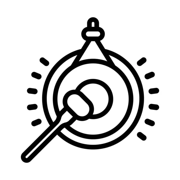 Gongs Simge Vektör Illüstrasyon Logo Tasarımı — Stok Vektör