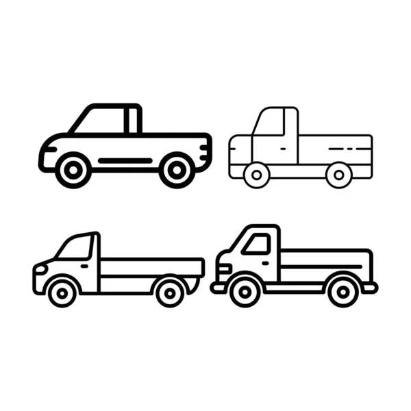 Design Ikon Pickup Truck Vektor Ilustrace Logo — Stockový vektor