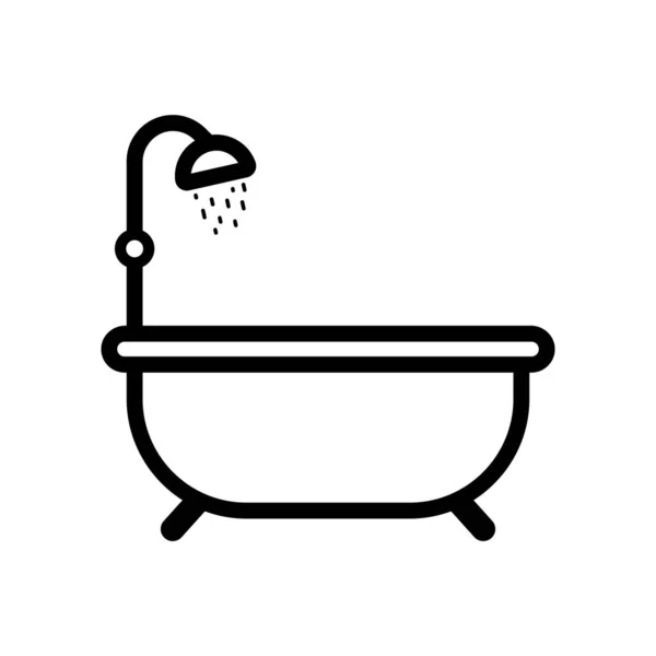 Küvet Ikonu Vektör Illüstrasyon Logo Tasarımı — Stok Vektör