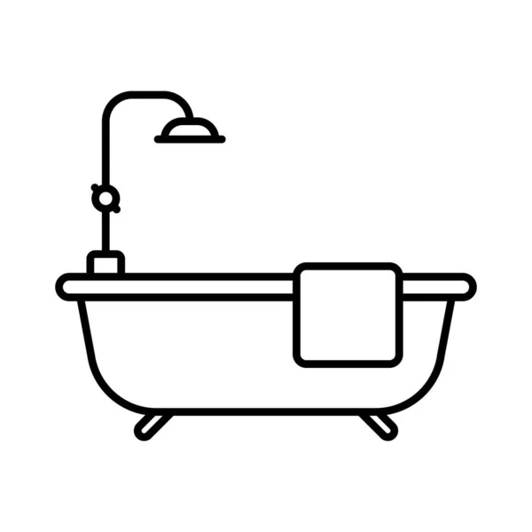 Banheira Ícone Vetor Ilustração Logotipo Design —  Vetores de Stock