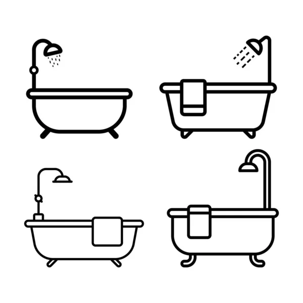 Дизайн Логотипа Иконкой Ванны — стоковый вектор