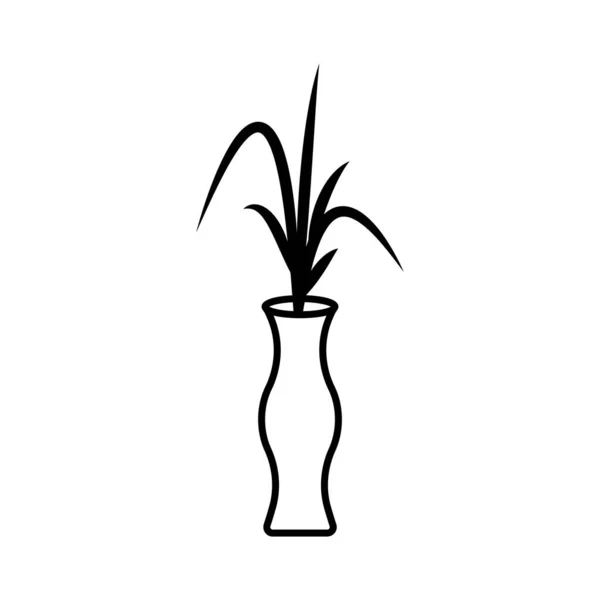 Fleur Vase Icône Vectoriel Illustration Logo Design — Image vectorielle