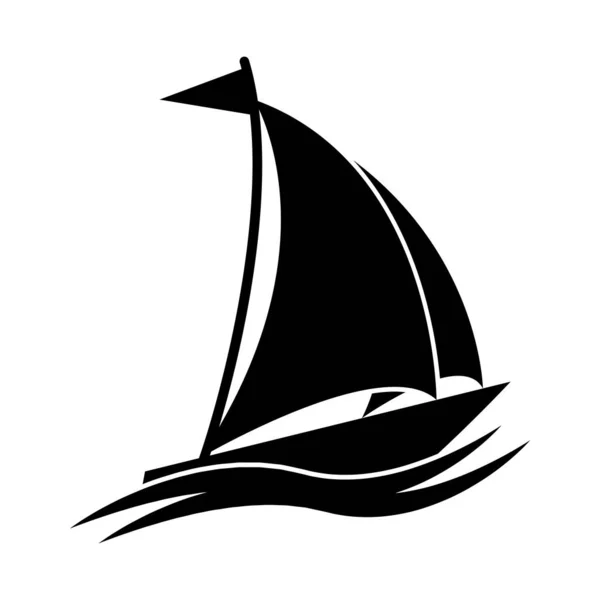 Icono Del Barco Vector Ilustración Logo Diseño — Archivo Imágenes Vectoriales