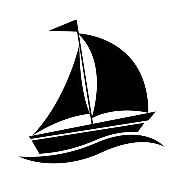 Icono Del Barco Vector Ilustración Logo Diseño — Archivo Imágenes Vectoriales