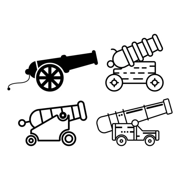 Icono Cañón Vector Ilustración Logo Diseño — Vector de stock