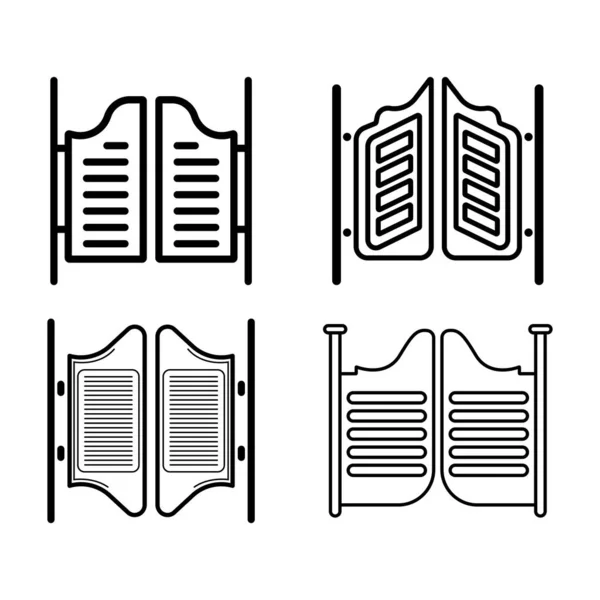 Saloon Doors Icon Vector Illustration Logo Design — Stock Vector