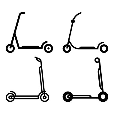 Scooter simgesi vektör illüstrasyon logosu ayrışması