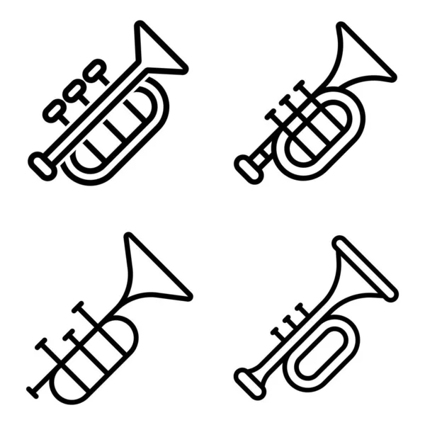 Trompeta Icono Vector Ilustración Logo Deisgn — Archivo Imágenes Vectoriales