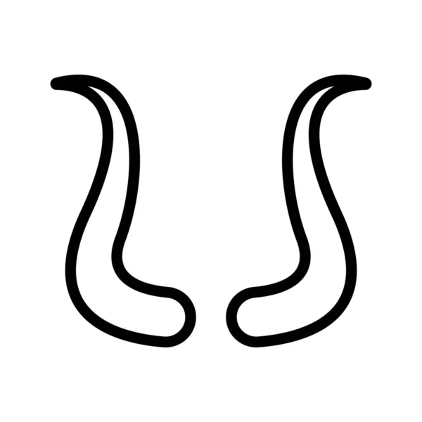 Şeytan Boynuzu Simgesi Vektör Illüstrasyon Logo Tasarımı — Stok Vektör