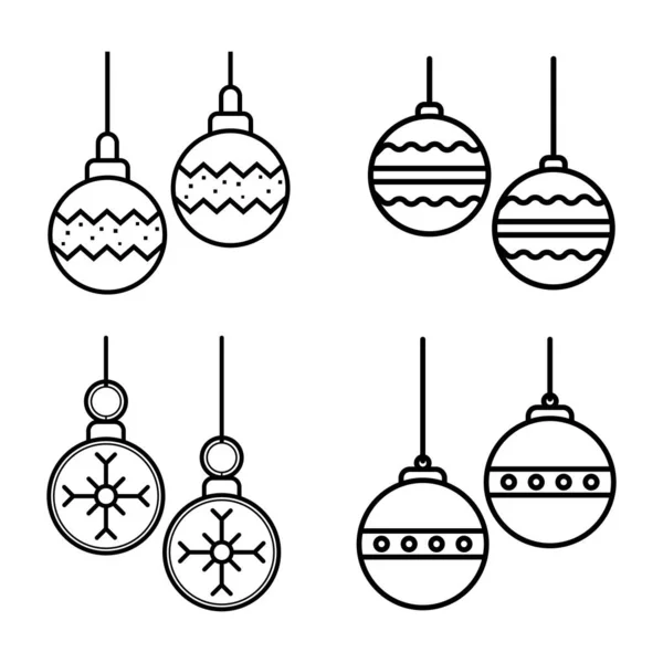 Boule Noël Icône Vectoriel Illustration Logo Design — Image vectorielle