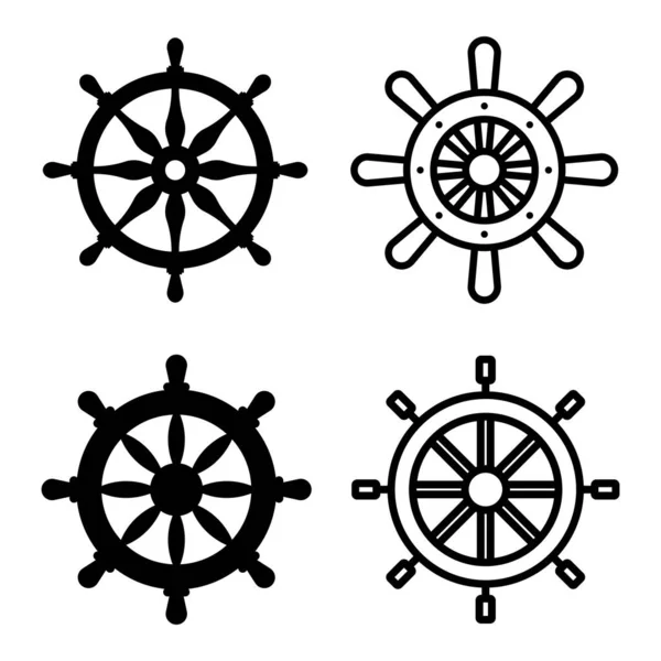 Icono Rueda Nave Vcetor Ilustración Logo Design — Archivo Imágenes Vectoriales