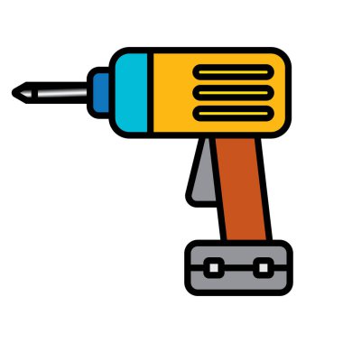 elektrikli matkap ikonu vektör illüstrasyon logo tasarımı