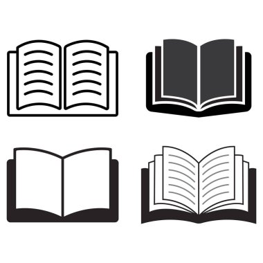 Kitap simgesi, vektör illüstrasyon logosu tasarımı