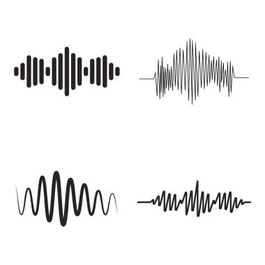 ses dalgası ikon vektör yanıltma logosu tasarımı