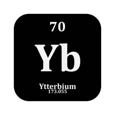 Ytterbium kimya simgesi, periyodik tabloda kimyasal element