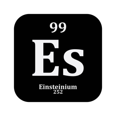 Einsteinium kimya simgesi, periyodik tabloda kimyasal element