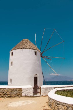 White windmill in Mykonos.