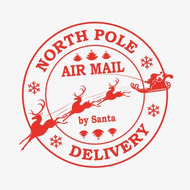 Noel münzevi unsuru, Ren geyiğinde Noel Baba ile yuvarlak damga.