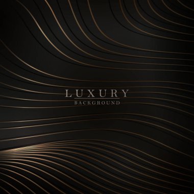 Zarif dalgalı çizgileri olan güzel siyah illüstrasyon.