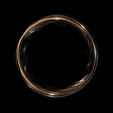 İzole edilmiş yuvarlak çerçeve, siyah arkaplanda küçük beyaz tül..