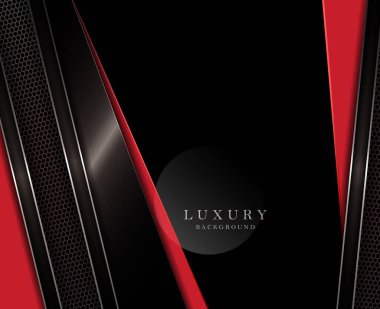 Kırmızı eğimli perdelerle Geometrik koyu bileşim.