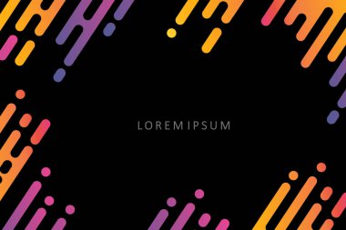 Eğik renkli çizgileri olan siyah harika bir illüstrasyon.