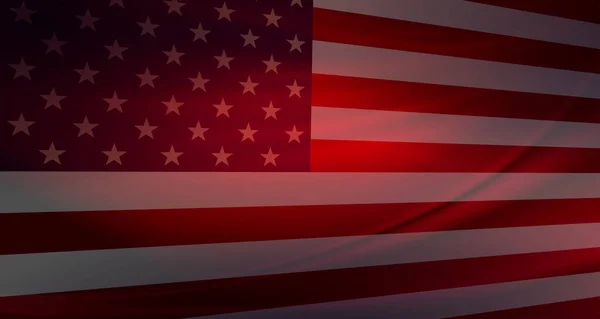 Illustrazione Con Silhouette Della Bandiera Dell America Giorno Dell Indipendenza — Vettoriale Stock