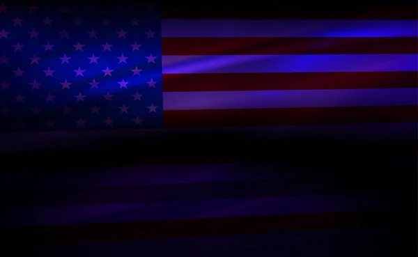 Ciemny Skład Gradientem Sylwetką Amerykańskiej Flagi — Wektor stockowy