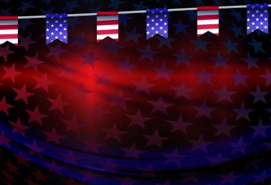 Amerikan bayrağının bileşimi, ABD 'nin ulusal sembolü, flama çelenk izole.