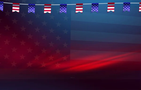 Composição Abstrata Bandeira América Guirlanda Isolada — Vetor de Stock