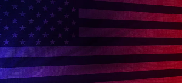 Торжественная Открытка Элементами Размахивания Американским Флагом Стоковая Иллюстрация