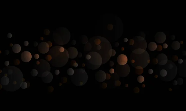 Silhouetten Van Donkere Ballen Van Bruine Tint Een Zwarte Achtergrond — Stockvector
