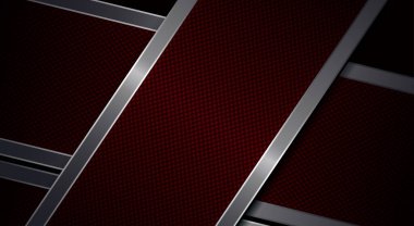 Metal kenarlı perdelerin dokusuna sahip soyut bordo kompozisyonu.