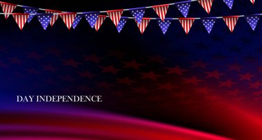 ABD bayrağı mavi ve kırmızı renkte, çelenk yalıtılmış..