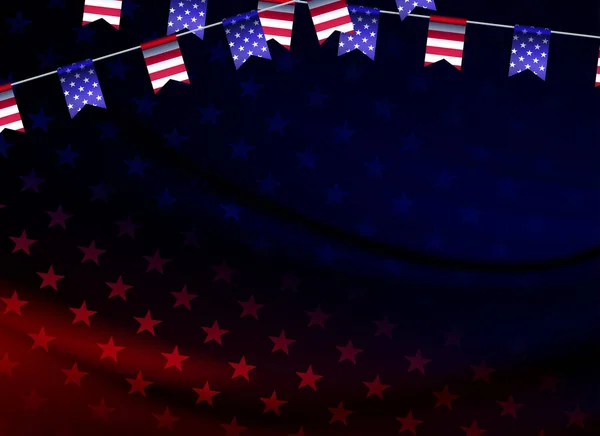 美国国旗抽象构图 花环旗孤立 — 图库矢量图片