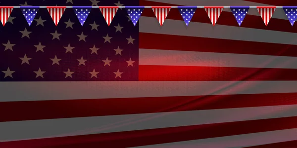 Verenigde Staten Vlag Illustratie Usa Nationaal Symbool Slinger Geïsoleerd — Stockvector