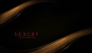 Siyah illüstrasyon, altın soyut parlak şekil, ince doku..