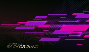 Koyu geometrik tasarım, pembe ve mor yatay çizgiler.