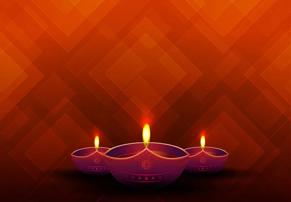 Вітальна Листівка Денною Лампою Дівалі Індійський Фестиваль Вогнів Богині Deepavali — стоковий вектор