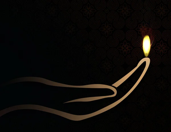 Elle Tasarla Hint Hindu Tanrıça Deepavali Nin Işıkları Festivali — Stok Vektör